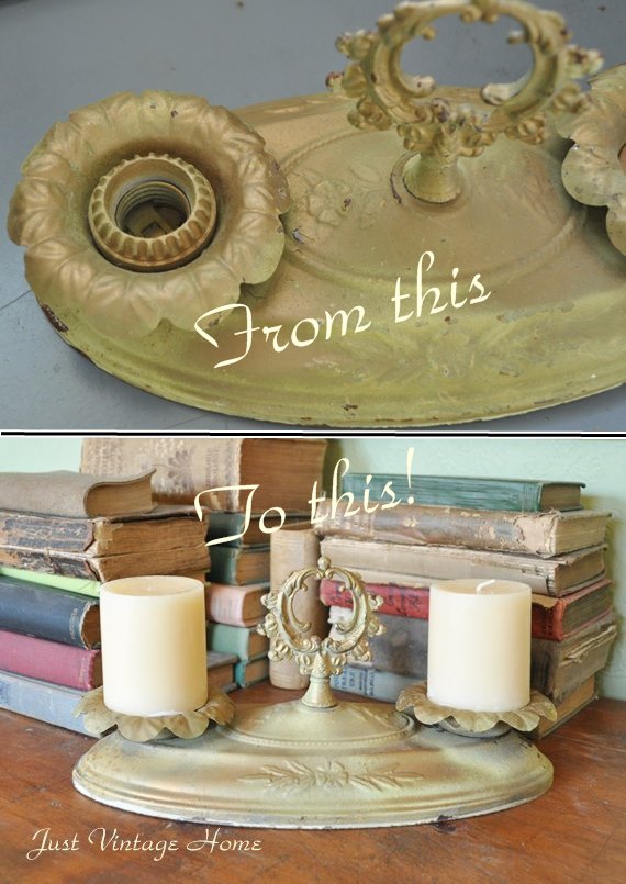 Light fixture into a candle holder