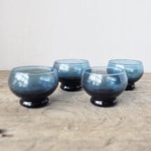 Cobalt blue, blown glass, cordial glasses