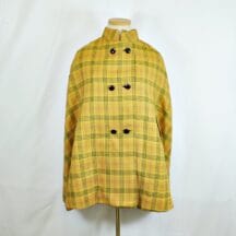 Vintage 1960s Gold Plaid Cape