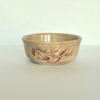 Antique Brown Transferware Pottery Bowl