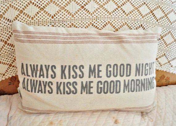 Kiss me good morning pillow