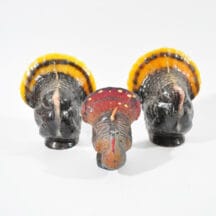 Trio of vintage turkey candles