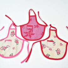 Three Vintage Flour Sack Bottle Aprons