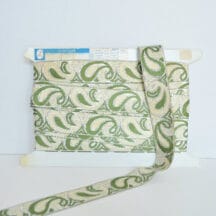 Vintage Fabric Trim - Olive, Off White and Silver Paisley - 8 yds.