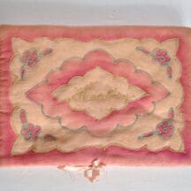 Pink antique silk hanky pouch
