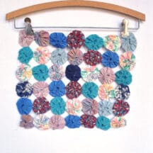 1960s Yo-Yo Pillow Top Square - 36 Yoyos