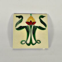Antique Art Nouveau Tile - Graceful Flower