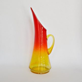 Vintage amberina crackle glass pitcher