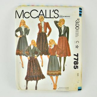 Vintage 1980s pattern, McCall's 7785. Peasant skirt and waist length jacket.