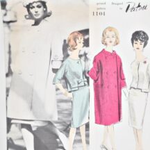 Pattern. Vintage Vogue 1104, a 1960s Paris Original by Patou. Suit with long kimono sleeved coat.