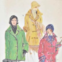 Vintage Car Coat Pattern Bust 34 Vogue 9329 Loose Hip Length Coat With Wide Collar