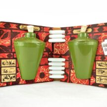 1950s Original Tiki Torch set. Model Rainbow 1301. Green aluminum. Unused