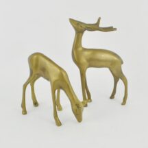 Vintage pair of brass deer