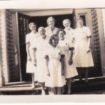 Vintage photo of ladies in Red Cross uniforms