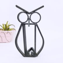 Vintage Wrought Iron Owl Sculpture