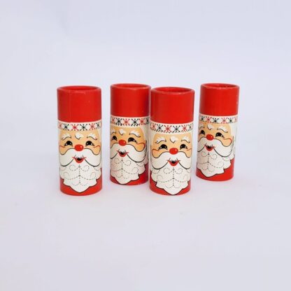 Four 1960s Mod Santa Match Holders and Matches