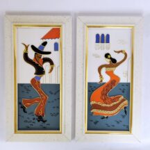Pair of vintage Flamenco dancer wall plaques = Turner Wall Accessory