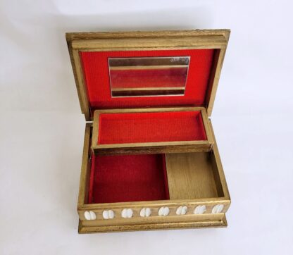 Padded satin top jewelry box. Florentine style, but made in Japan