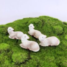 4 Vintage Nativity Sheep - Chalkware - Made In Japan