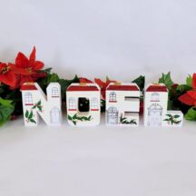 Vintage 1980s NOEL wood letter candle holders