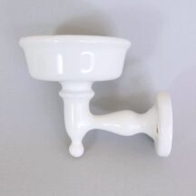 Antique bathroom cup holder. White enamel over iron