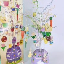 Vintage Easter tree with ornaments and box