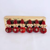 Vintage Christmas ornaments, honeycomb Santas from the 1960s