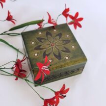 Vintage P.H.U. Folklor wood trinket box. Handcrafted in Poland