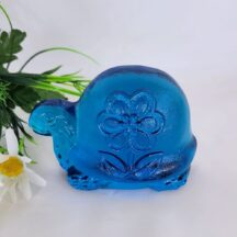 Blue glass turtle bookend or paperweight