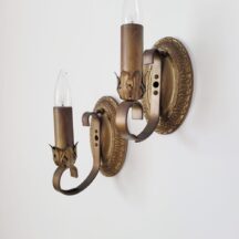 Pair of antique metal wall sconces
