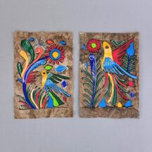 Mexican folk art amate bark paintings. Black light paintings