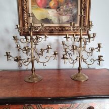 Pair of large, vintage candelabra, 17 cups.
