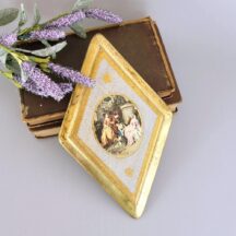 Vintage Italian Florentine diamond shape plaque