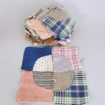 113 vintage hand pieced quilt block pieces