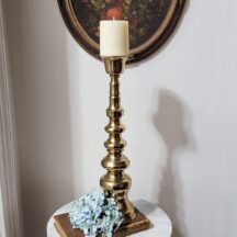 Vintage 15" tall brass candle holder