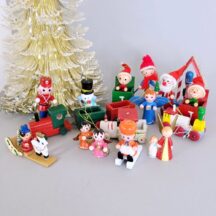 Vintage 1980s wood Christmas ornaments