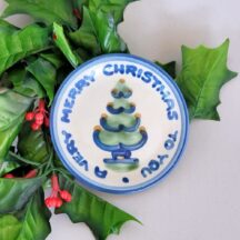 MA Hadley pottery Christmas dish or coaster