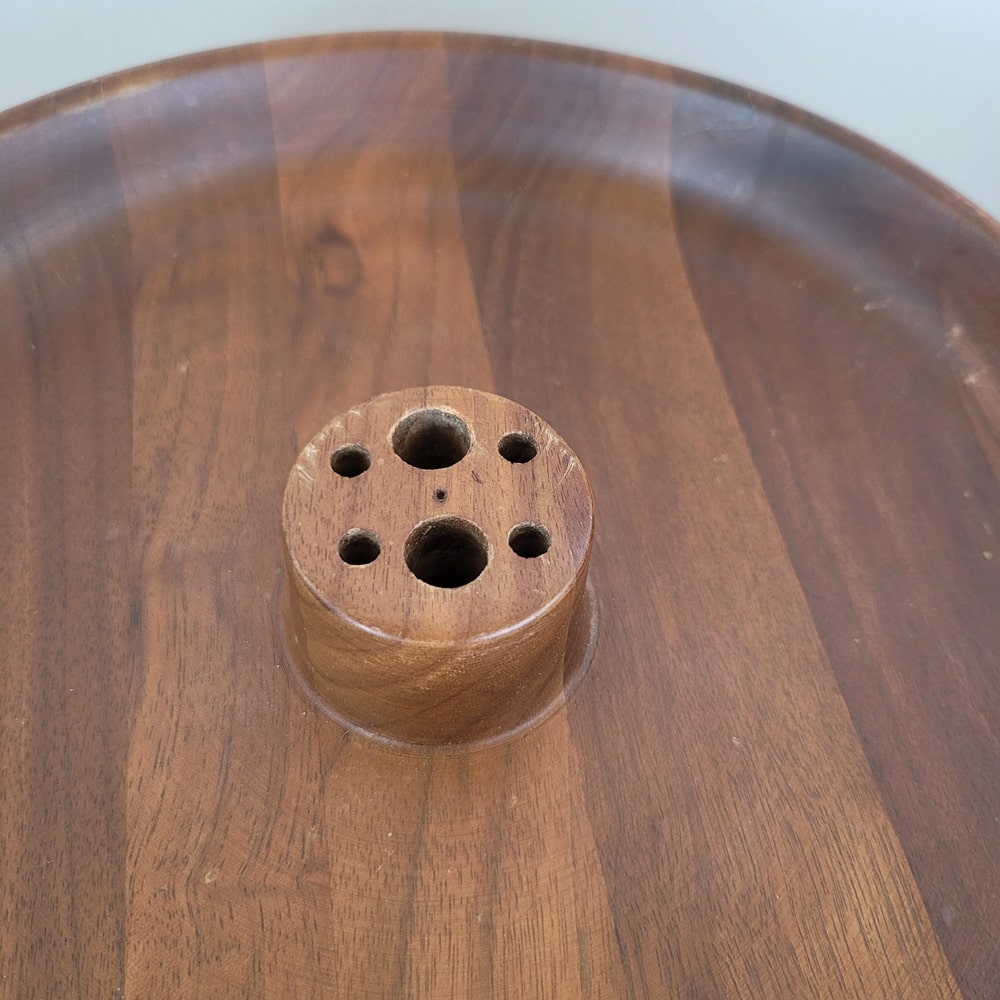 Vintage Wood Nut Bowl with Nut Cracker and Picks Margaret Studios NC - Image 4