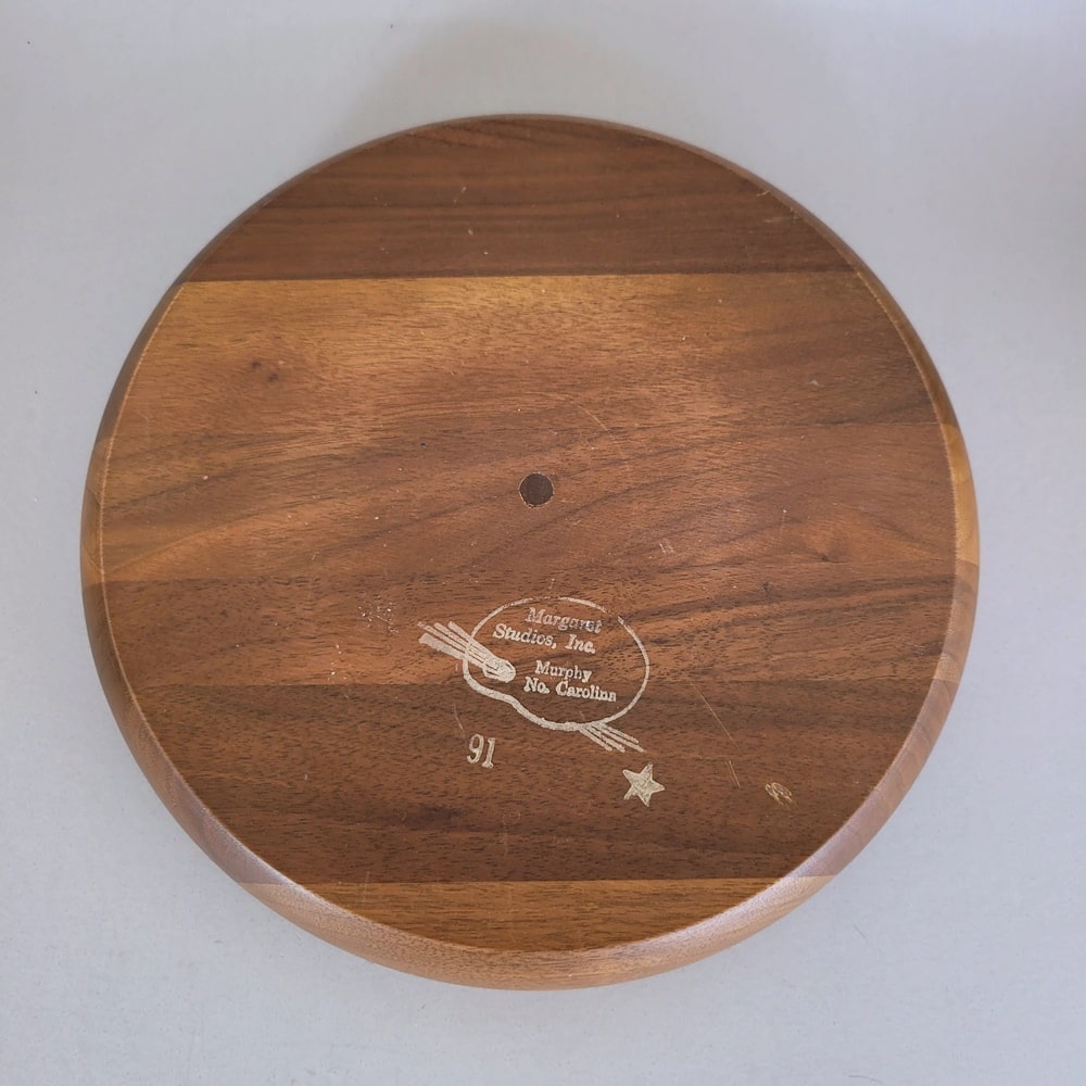 Vintage Wood Nut Bowl with Nut Cracker and Picks Margaret Studios NC - Image 5
