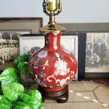 Vintage red chinoiserie lamp
