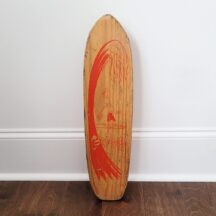 Vintage 1960s Nash Cowabunga skateboard. Wood with clay wheels.