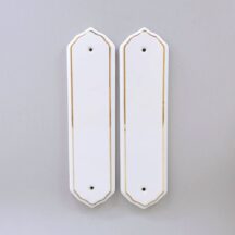White ceramic finger door plates