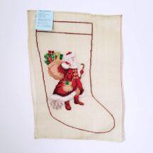 Large Christmas stocking preworked needlepoint canvas