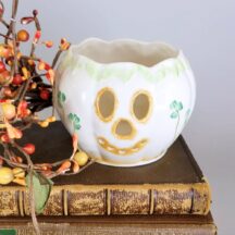 Belleek jack o lantern votive holder