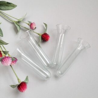 4 vintage glass hanging flower holders or vials