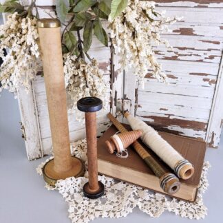 Instant collection of 5 cotton mill spools and bobbins