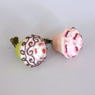 Cupcakes and Cartwheels blown glass cupcake ornaments