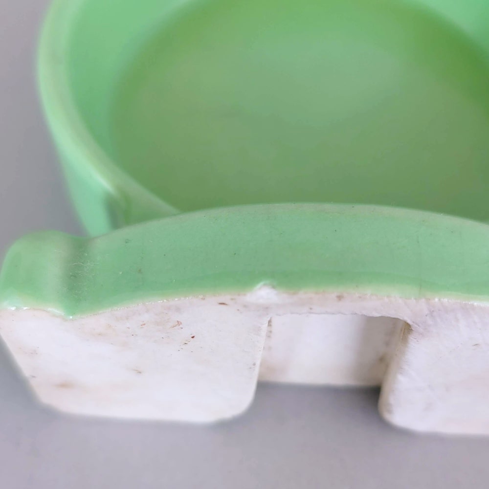 Vintage Jadeite Wall Mount Porcelain Cup Holder Green Bathroom Cup Holder - Image 8