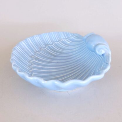 Vintage Blue Shell Soap Dish Shell Shaped - Image 4